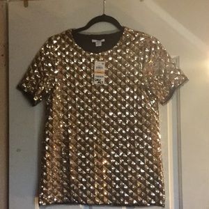 Antique gold Beautiful holiday party top